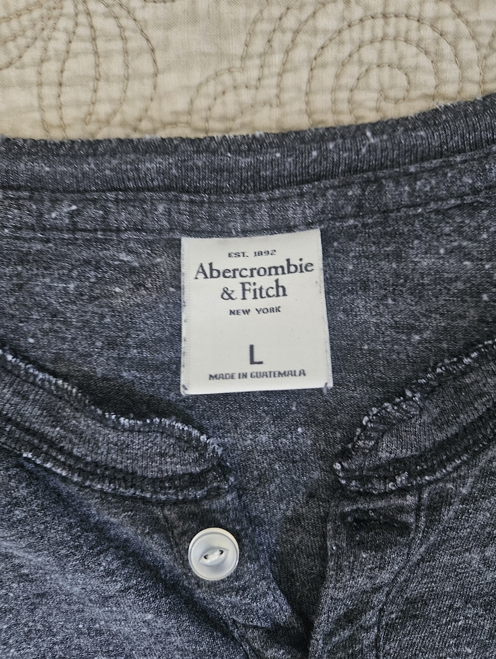 Abercrombie & Fitch Men's Long Sleeve Shirt, Grey, Size Large - Picture 2 of 6